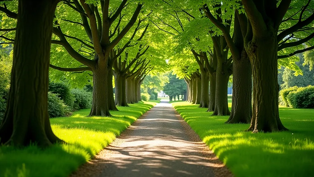 Scenic woodland walking path